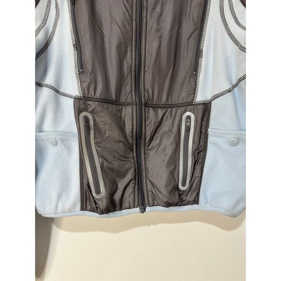 Free People Go The Distance Fleece Jacket Powder Blue Grey Size Small NWT Active - Picture 6 of 16